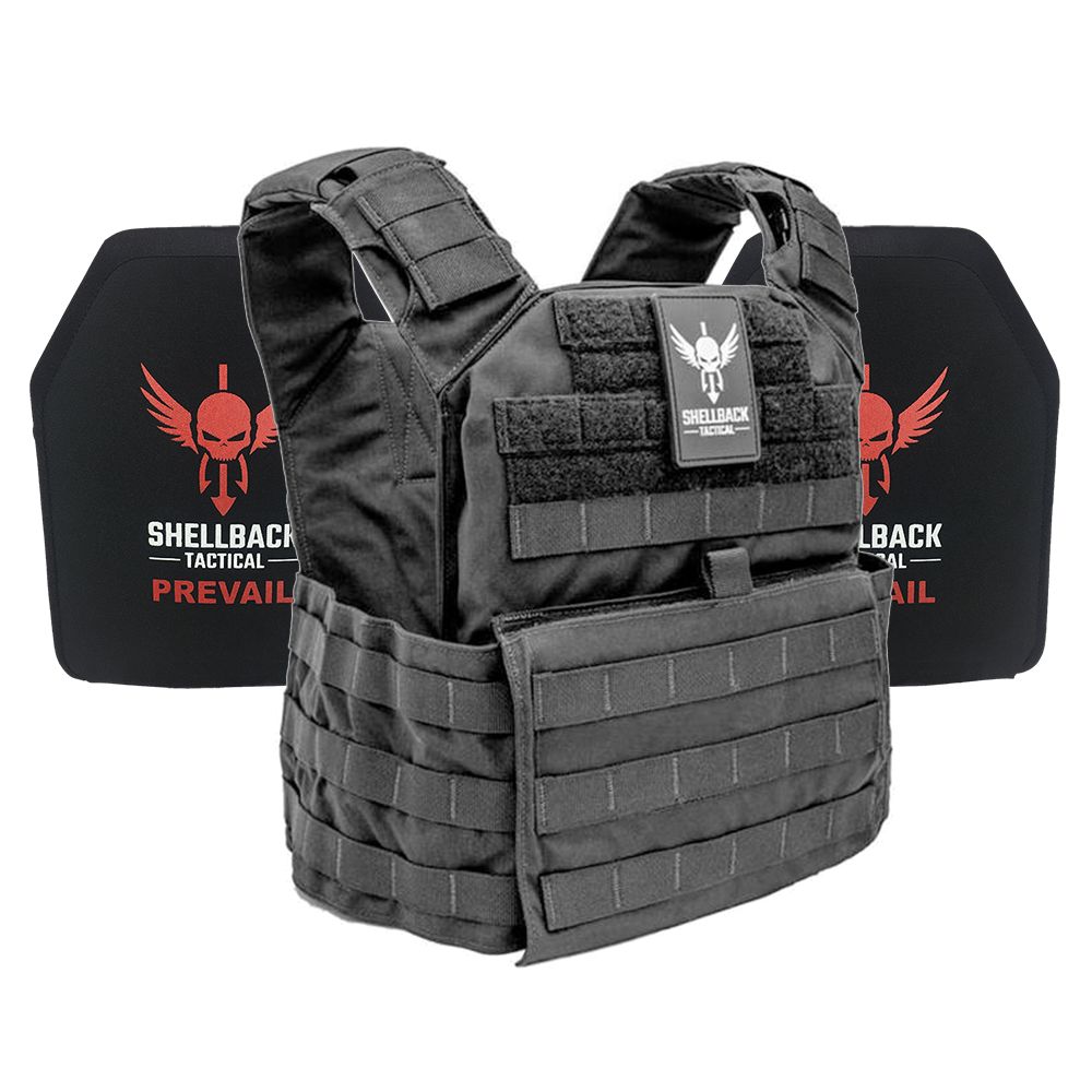 Shellback Banshee Rifle Lightweight Armor System in Black with Level III Plates